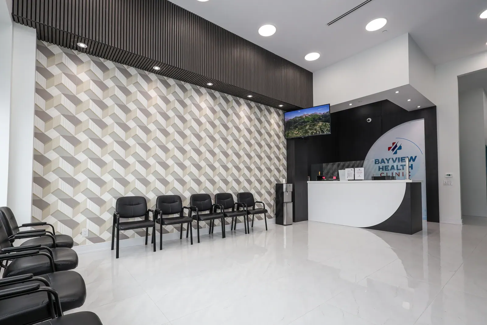 A finished clinic corridor after fit-out